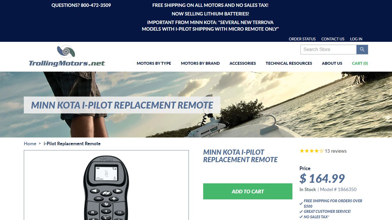 Minn Kota® i-Pilot Replacement Remote – TrollingMotors.net